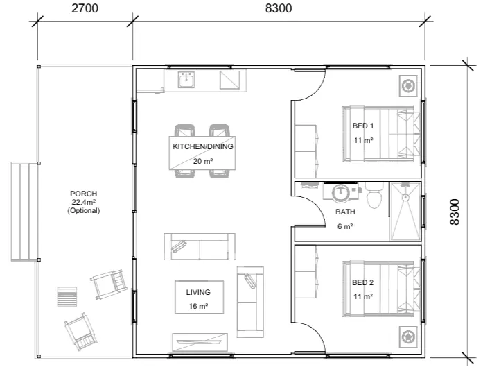 Country Home floor plan