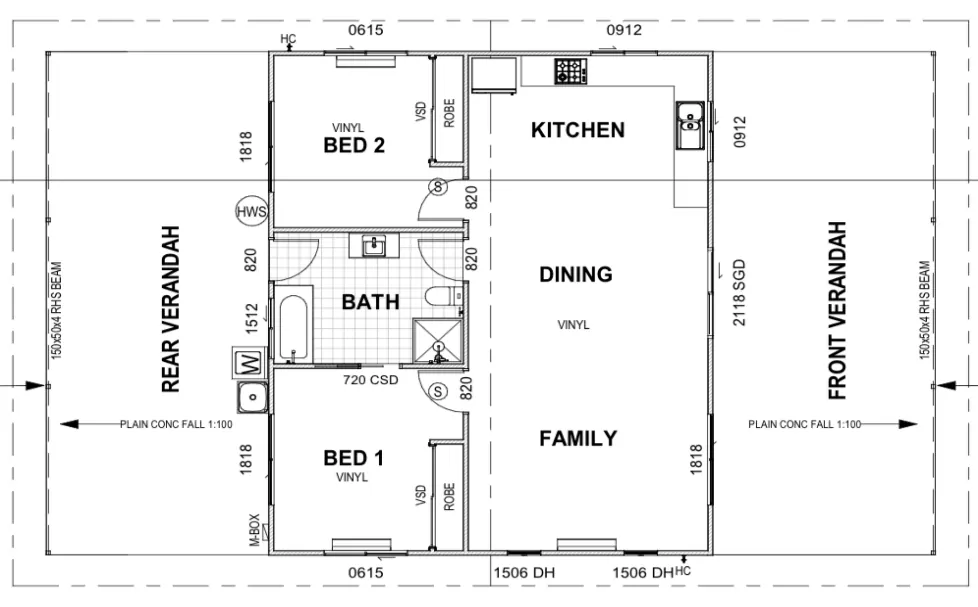 The Doo floor plan, the design used for the Humpty Doo second dwelling